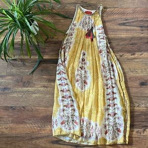 Anthropologie Bhanuni Yellow floral dress size small